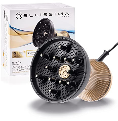 Bellissima Diffon Supreme, Heißluftdiffusor für lockiges Haar, XL Diffuser mit 12 Finger, Ceramic Technology & ArganOil, 2 Geschwindigkeiten, 3 Temperaturen, Ionisator, schonend trocknend