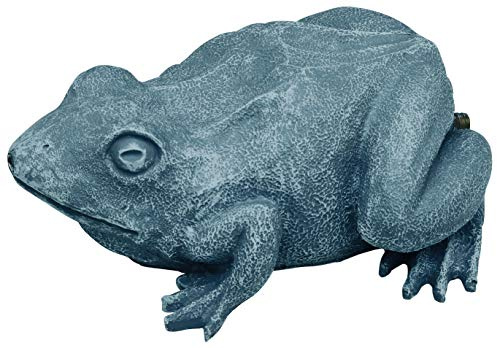 Oase 36774 Wasserspeier Frosch, anthrazit, 25 x 19 x 10 cm - Teichfigur aus wetterfestem Polyresin, Teichdekoration, Sauerstoffversorgung