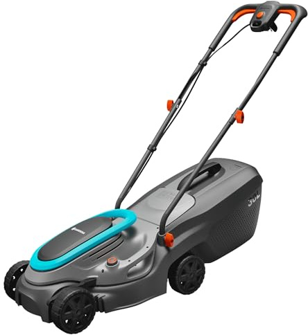 Gardena Elektro-Rasenmäher PowerMax 32/1200 G2: Mäher bis 300 m², 1200 W Leistung, 32 cm Schnittbreite, 30 l Fangvolumen, 35 bis 65 mm Schnitthöhe, ErgoTec Griff, zusammenklappbar (14633-20)