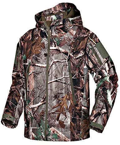 Kelmon Herren Softshelljacke Taktische Jacke Wasserabweisend Militär Jacke Camouflage Jacke Outdoorjacke Warme Winddichte Funktionsjacke
