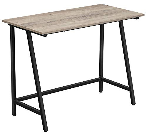 VASAGLE Schreibtisch, Holz, Greige-Schwarz, 100 × 50 × 75 cm