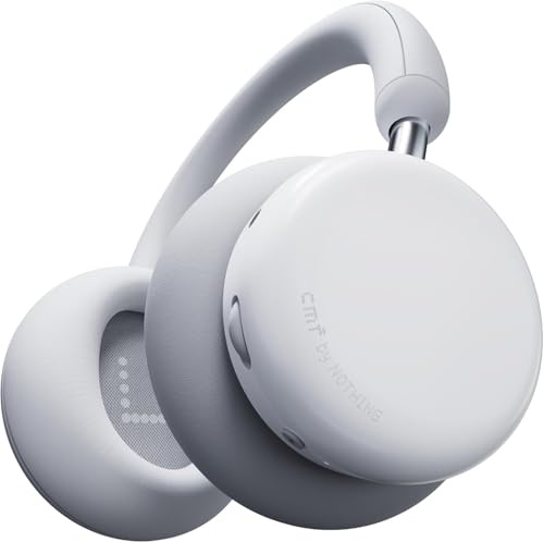 CMF Headphone Pro - Over-Ear Bluetooth Kopfhörer – Bis zu 100h Akku, Hi-Res mit LDAC, Räumlicher Klang, mit aktivem Noise-Cancelling – Hellgrau