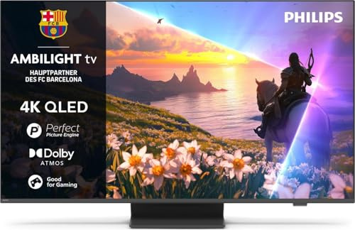 Philips Ambilight 43PUS8600 4K QLED Smart TV - 43 Zoll Display mit P5 Perfect Picture Engine Ultra HD, Titan OS, Dolby Vision und Dolby Atmos Sound
