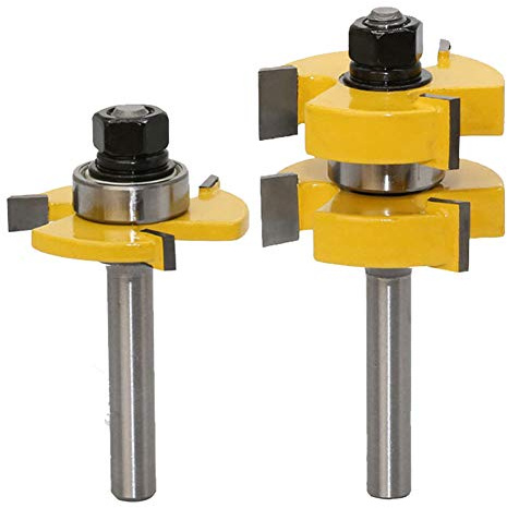 2 Stück Groove und Tongue Zunge und Nut Set Router Bit Set, 8 mm Schaft, Oberfräse Fräser Set für DIY CNC Graviermaschine Trimmmaschine Holzbearbeitung
