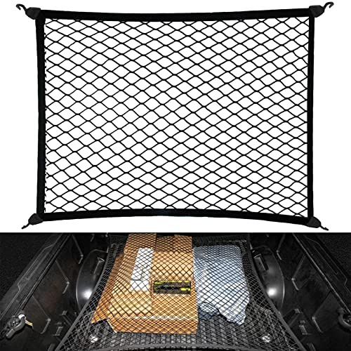 Hovin Kofferraumnetz Auto-netze für Auto Kofferraum 80 X 60 cm, Kann Bis Zu 200x110 cm Ausgezogen Werden, Gepäcknetz mit 4 Haken Gepäcknetz Wohnmobil,Festes Gepäck für die Meisten Autos