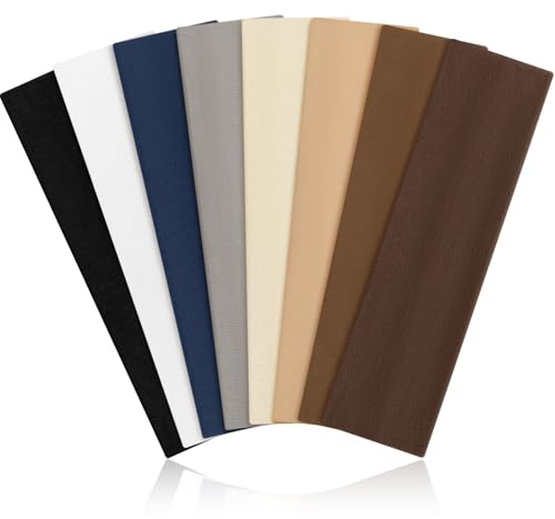 Tumurup Stirnband Damen Sport 8 Stück Haarband Damen 6cm Haarbänder Herren Elastisch Headband Sommer Schweiß Weich Antirutsch Hairband Mode-Accessoires für Kosmetik Workout Yoga Laufen Fitness Gym