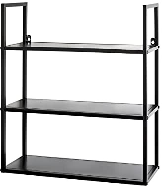 HAKU Wandregal schwarz, Metall - Maße: B 50 x H 58 x T 20 cm, Style: Modern