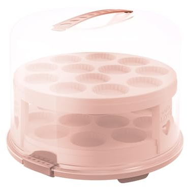 Rotho Fresh Tortenglocke hoch mit Trays, lebensmittelechter Kunststoff (PP) BPA-frei, pink, (35.5 x 34.5 x 26.0 cm)