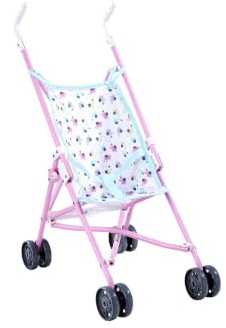 Simba Puppenbuggy – klappbarer Puppenwagen für Kinder ab 3 Jahren – leichtes Spielzeug für unterwegs – mit Sicherheitsgurt & Elefanten-Design – zusammenklappbar – höhe 55 cm