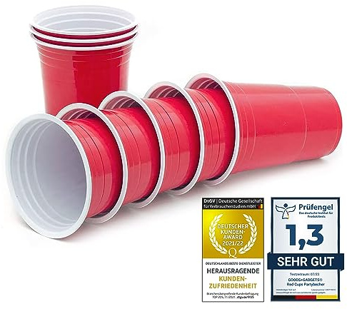 GOODS+GADGETS 50 Mehrweg-Becher 473 ml; Wiederverwendbare Getränkebecher Trinkbecher für Getränke (16 oz) (50 Stück)