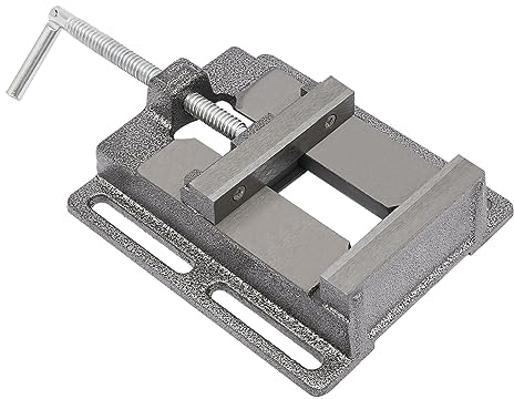 Maschinenschraubstock Klemmbreite 125 mm Bohrmaschinenschraubstock Bohrmaschinenzubehör Werkstatt Tischbefestigung Gusseisen für Holz Metallbearbeitung Heimwerker ﻿ (Schwarz)