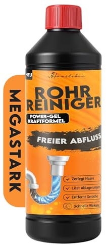 hausleben Abflussreiniger EXTRA STARK 1x1000ml – Rohrreiniger Power-Gel gegen Haare, Fett & Verstopfungen für Küche, Bad, Dusche und Abflussfrei