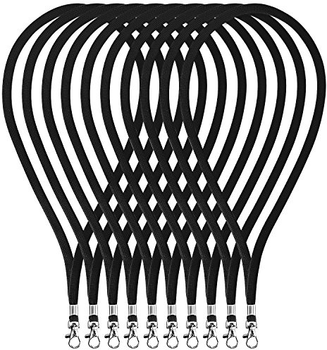 Fushing 100pcs 45cm Nackenband Schlüsselband mit Swivel Schließe für ID-Karten, Abzeichen, Schlüssel, Mitarbeiter, Besucher, usw (schwarz)