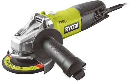 RYOBI 125mm Winkelschleifer 800W RAG800-125G (Spindelarretierung, Schutzhaubenschnellverstellung, Wiederanlaufschutz)