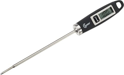SUNARTIS - Digitales Haushaltsthermometer | Präzises Thermometer für Lebensmittel und Getränke. Fleischthermometer mit Temperaturanzeige in °C oder °F und breitem Messbereich | schwarz; 20x2cm