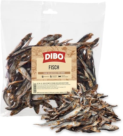 DIBO Fisch 200g-Beutel | Sprotte | Baltic Hering, getrocknet, Snack oder Leckerli für Hunde, Barf Topping, Hundefutter | wertvolle Omega-3- und Omega-6-Fettsäuren | als Snack für Katzen geeignet