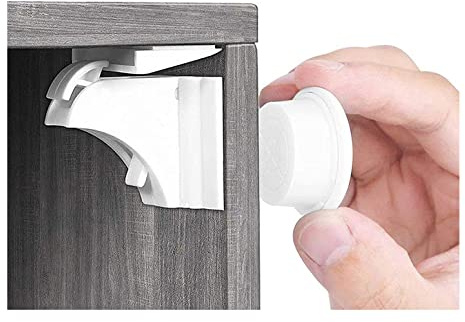 Babysicherheit Magnetisches Schrankschloss 10 Schlösser mit 2 Schlüssel, unsichtbare Kindersicherung für Schrank und Schubladen, ohne Bohren und Schrauben - Norjews
