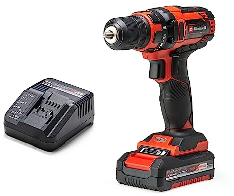 Einhell Akku-Bohrschrauber TC-CD 18/35 Li (1x1,5 Ah) Power X-Change (Lithium Ionen, 18 V, Drehzahl-Elektronik, LED-Beleuchtung, Softgrip, inkl. 1,5 Ah PXC-Akku, Ladegerät + Aufbewahrungskarton)