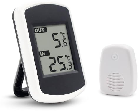 Digitales Thermo Digital Thermometer Innen oder Temperatur für Innenraum Funkthermometer für Innen- und Außentemperaturmessung, LCD, Umgebungstester