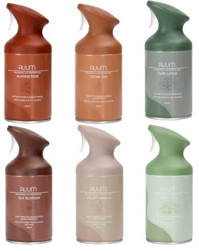 RUUM Raumspray 6x 250ml Mix Set - Lufterfrischer für Wohnung, WC & Bad, gemischte Düfte - Air Freshener & Geruchsentferner Spray