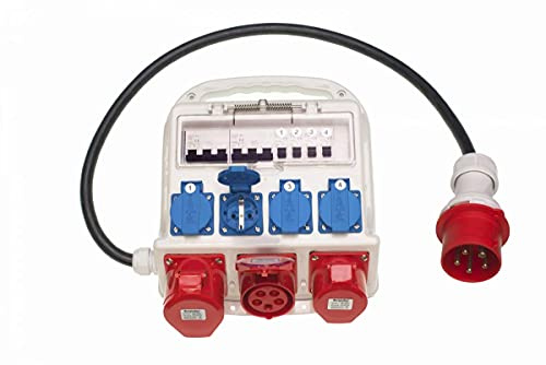solartronics Baustromverteiler Eingang: 32A - Ausgang: 4x230V, 2x400V 16A, 1x400V 32A Starkstrom mit Sicherung