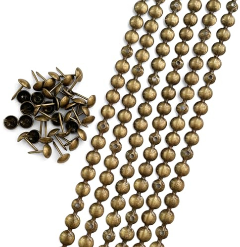 Let's Decorate 9,5mm Messingbeschichtete Polsterungsnägel D9,5mm, 10 Meter Sofa-Nagelkopfstreifen, Möbel-Bank-Sofa-Nägel, lose passende Nägel, DIY-Möbelzubehör (B: 9,5 mm Messing)