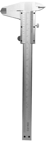 Brüder Mannesmann Messschieber 150 mm Edelstahl, Präzisions-Messwerkzeug mit Feststellrad, 0,05 mm Nonius, rostfrei, für Innen-, Außen- und Tiefenmessung, mit Aufbewahrungskassette | M 825-150