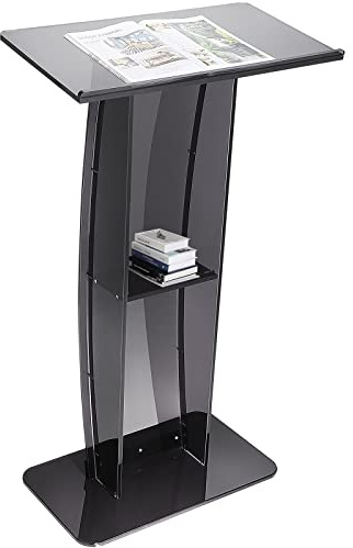 VEVOR Stehpult Rednerpult 685 x 330 x 1198 mm, Podium-Ständer mit Breiter Lesefläche und Aufbewahrungsregal, Stehschreibtisch für Kirche, Büro, Schule, Schwarzes Podium 30 kg Tragfähigkeit