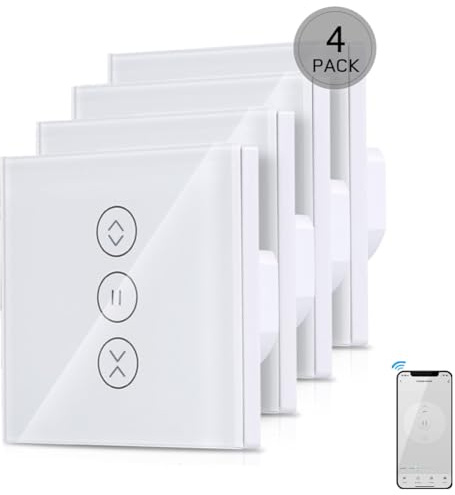 Nicoone WLAN Rollladenschalter,4pc Smart Rolladen Zeitschaltuhr,Smart Wlan Schalter Kompatibel mit Alexa Echo and Google Assistant