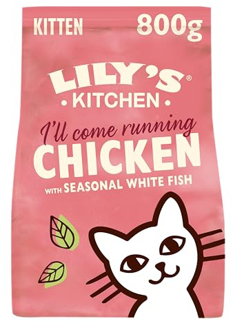 Lily's Kitchen Natürliches Kitten Trockenfutter Katzenfutter Huhn & Weißfisch 4 x 800g