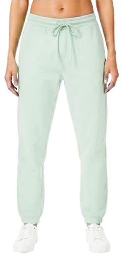 Light & Shade Damen Jogginghose Fleece – Sweatpants mit Kordelzug, Tapered Trainingshose mit Taschen, Weiche Trackpants für Fitness Gym Freizeit Loungewear (Misty Jade, M)