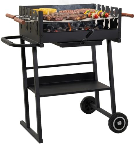 Tarrington House Holzkohlegrill Brigida, Stahl, 2 höhenverstellbare Roste, mit Räder, schwarz