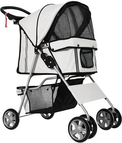 PawHut Hundewagen Hundebuggy Pet Hunde Buggy Stroller Jogger Anhänger Grau