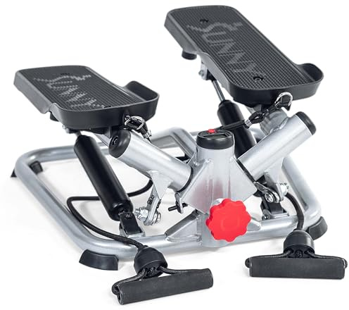 Sunny Health & Fitness Stepper per esercizi a casa, Stepper per Scale Twist a Basso impatto per Allenamento completo del Corpo Con fasce di resistenza - SF-S0979