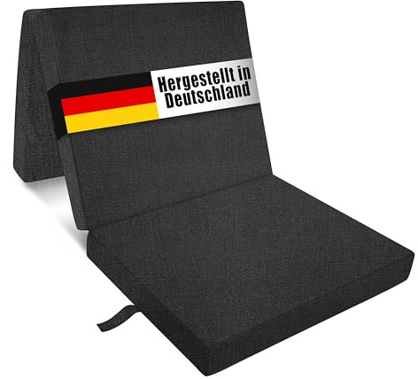 Bout3 Klappmatratze, Gästematratze, 3-Teilige Schaumstoff Faltmatratze, Klappbar Sitzblock, Faltbare Reisebett Matratze, Waschbar Bezug (Anthracite L190xW60xH7cm, Mittel Fest, 7.0, 7, Zentimeter)