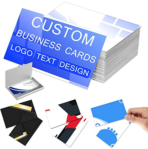 Visitenkarten, personalisierbar mit Logo/Text, doppelseitig druckwasserdicht, 300 g, für Unternehmen, kleines Unternehmen