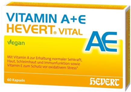 Vitamin A+E Hevert Vital für Augen, Haut und Immunsystem, 60 St. Kapseln