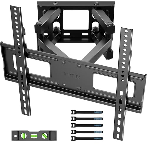 BONTEC TV Wandhalterung 23-70 Zoll Fernseher, vollbeweglich, bis zu 45 kg | Schwenkbare und neigbare TV Halterung für Flach- und Curved-LCD/LED-Fernseher oder Monitore, max. VESA 400x400 mm