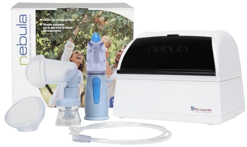 NEBULA SPACER - Air Liquide Medical - Familien-Aerosol-Vernebler - Integriertes Aerosol-Therapiesystem mit Rinowash Nasendusche