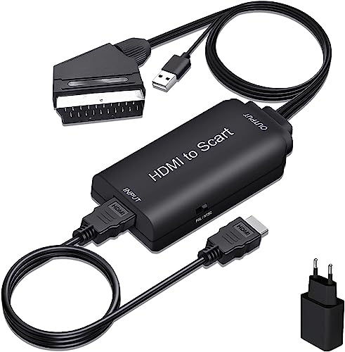 AMANKA HDMI auf Scart Konverter Adapter Full HD 1080P Video Audio Wandler