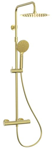 Essebagno Luisa thermostatische Duschsäule gebürstetes Gold