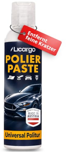 LICARGO Universal Polierpaste (150ml) - Politur & Kratzer Entferner für Auto Lack, Acrylglas, Epoxidharz, Chrom, Gelcoat GFK & Kunststoff - Autopolitur entfernt Mikro Kratzer & Mattierungen