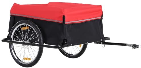 HOMCOM Lastenanhänger Transportanhänger Fahrrad Lasten-Fahrradanhänger Anhänge CargoTrailer