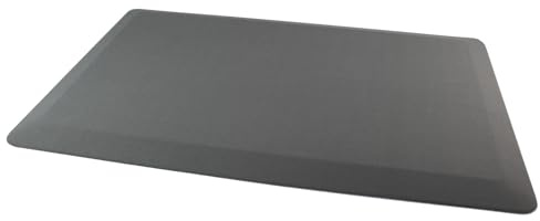 Ultralux Anti-Ermüdungsmatte für Steharbeitsplätze, Dicke rutschfeste gepolsterte Küchenbodenmatte 2cm dick Küchenteppich, 50 x 80cm ergonomisch Steh komfortmatte für Büro, Haus, Grau Stehunterlage
