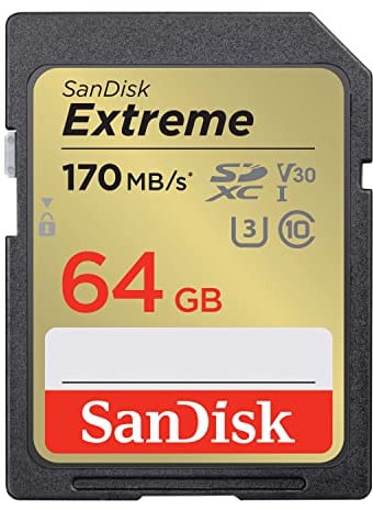 SanDisk Extreme SDXC UHS-I Speicherkarte 64GB - 170MB/s, U3, V30, 4K UHD