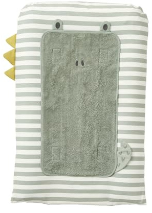 VERTBAUDET Wickelauflage für Babys, Baumwolle, gestreift, grün, 72 x 49 cm