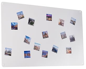 Magnettafel Magnetwand Weiß 80x50 cm Memotafel aus Edelstahl Fotowand für Urlaubs Magnete Magnetisch Tafel Metalltafel für Wohnung Büro Küche