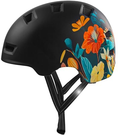 Crazy Safety RampageOrange SnakeHelm für Fahrräder, Skateboards, Inlineskates und BMX-Fahrräder, Fahrradhelm für Herren, Damen und Kinder, Größe M (54-57 cm), Verstellbarer Skater- und Fahrradhelm
