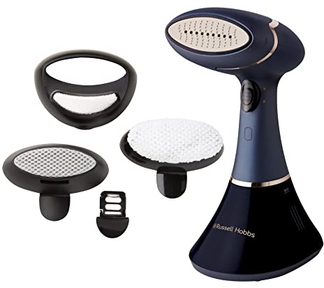 Russell Hobbs Dampfglätter, 1800 Watt, 32 g/min Dampf, Aroma, 28041-56 | 3 Aufsätze für Kleidung, Vorhänge und Polstermöbel, Dufteinsatz mit Stoffpads, Schnellaufheizend, Reisebügeleisen
