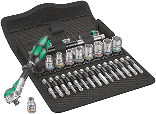Wera 8100 SA 9 Zyklop Speed-Knarrensatz, 1/4 Zoll, zöllig, 28-teilig, Schwarz